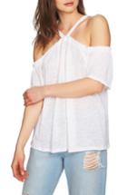 Women's 1.state Cold Shoulder Linen Top, Size - White