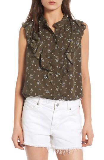 Women's Treasure & Bond Ruffle Sleeveless Top, Size - Green