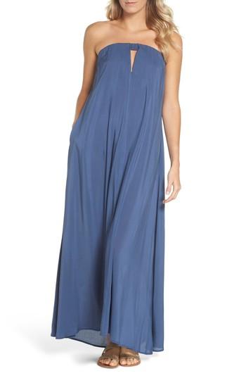Women's Elan Strapless Keyhole Cover-up Maxi Dress - Blue