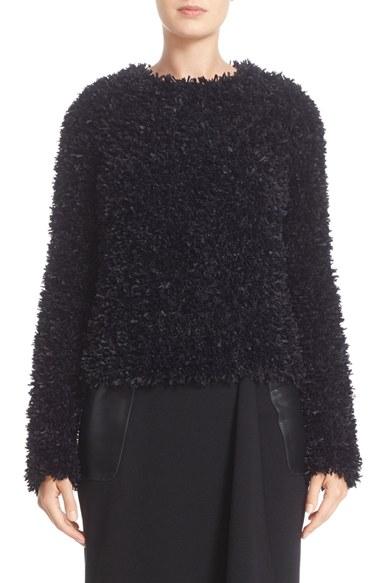 Women's Max Mara Bleu Eyelash Fringe Sweater
