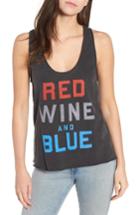 Women's Junk Food Red, Wine & Blue Tank - Black