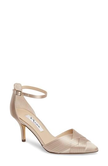 Women's Nina Teriann Ankle Strap Pump M - Metallic