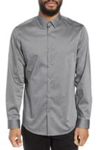 Men's Calibrate Trim Fit Dot Sport Shirt, Size - Grey