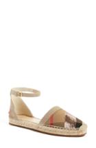 Women's Burberry 'abbingdon' Ankle Strap Espadrille Sandal Us / 36eu - Grey