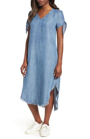 Women's Billy T Tie Sleeve Chambray Shift Dress - Blue