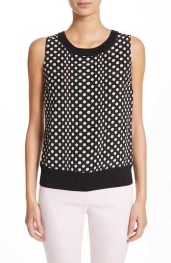 Women's St. John Collection Dot Print Knit Shell