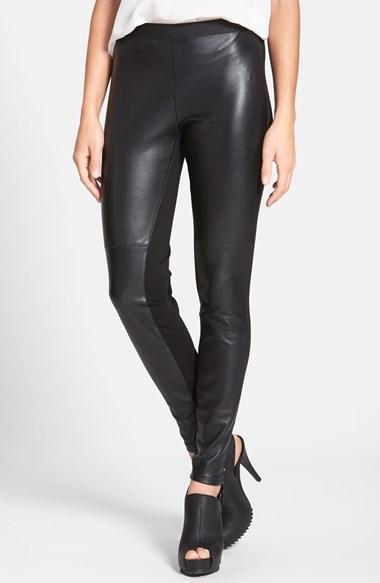 Eileen Fisher Leather Front Legging (regular &