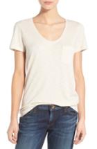 Women's Caslon Rounded V-neck Tee, Size - Beige