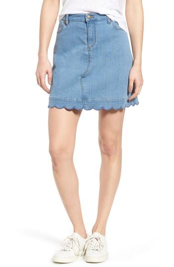 Women's Draper James Scallop Denim Skirt - Blue
