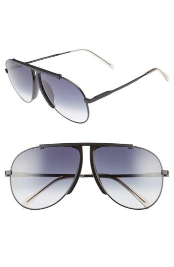 Women's Celine 62mm Aviator Sunglasses - Matte Black/ Gradient Smoke