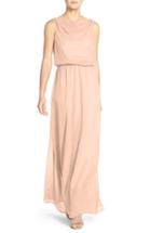 Women's Paper Crown By Lauren Conrad 'springfield' Cowl Neck Chiffon Gown, Size - Pink
