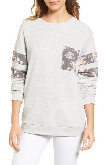 Women's Caslon Print Detail Pocket Sweatshirt