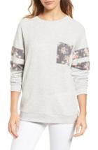 Women's Caslon Print Detail Pocket Sweatshirt