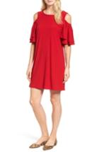Women's Halogen Cold Shoulder Shift Dress - Red