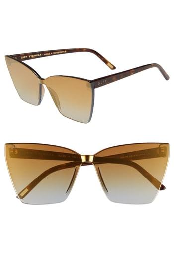 Women's Diff Goldie 65mm Rimless Butterfly Sunglasses - Gold Tortoise/ Gold Flash