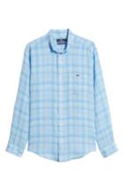 Men's Vineyard Vines Moore's Island Classic Fit Plaid Sport Shirt, Size - Blue