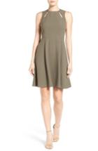 Women's Catherine Catherine Malandrino Bird Cutout Ponte Fit & Flare Dress - Green