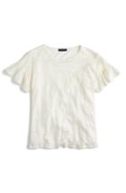 Women's J.crew Linen Flutter Sleeve Tee - Ivory