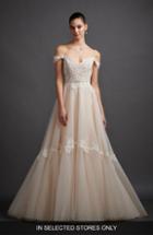 Women's Lazaro Jaden Off The Shoulder Lace & Tulle Ballgown, Size In Store Only - Ivory
