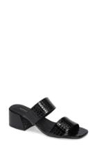 Women's Topshop Downtown Croc Embossed Sandal .5us / 35eu M - Black