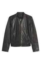 Women's Bernardo Kirwin Leather Moto Jacket - Black