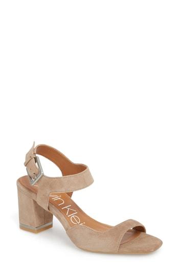 Women's Calvin Klein Chantay Asymmetrical Sandal M - Brown