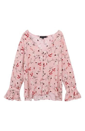 Women's Sanctuary Posey Floral Blouse, Size - Pink
