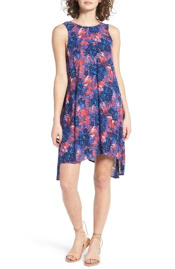 Women's Roxy Capella Print Shark Bite Hem Swing Dress - Red