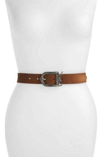 Women's Saint Laurent Celtic Monogram Leather Belt
