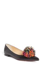 Women's Christian Louboutin Konstantina Pom Flat Us / 37eu - Black