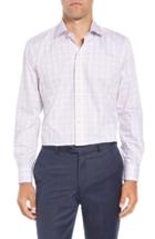 Men's Ledbury Drazin Trim Fit Check Dress Shirt .5 - Pink