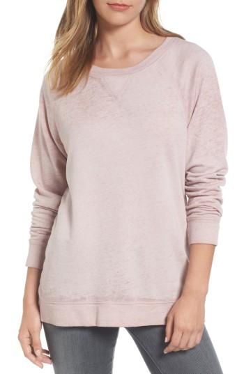 Petite Women's Caslon Burnout Sweatshirt P - Pink