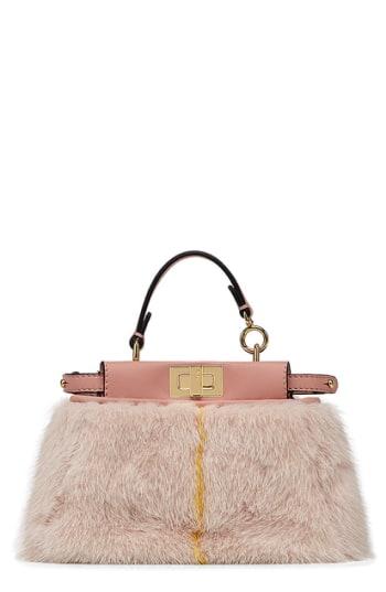 Fendi 'micro Peekaboo' Genuine Mink Fur & Leather Bag -