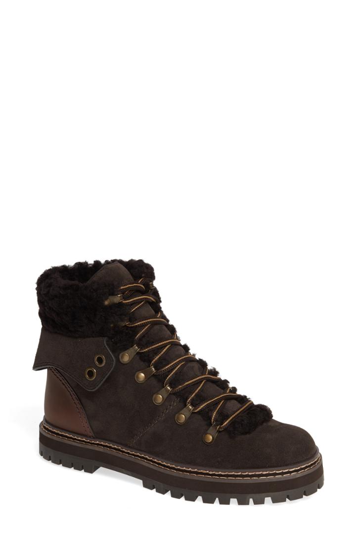 Women's See By Chloe Eileen Genuine Shearling Boot Us / 36eu - Grey