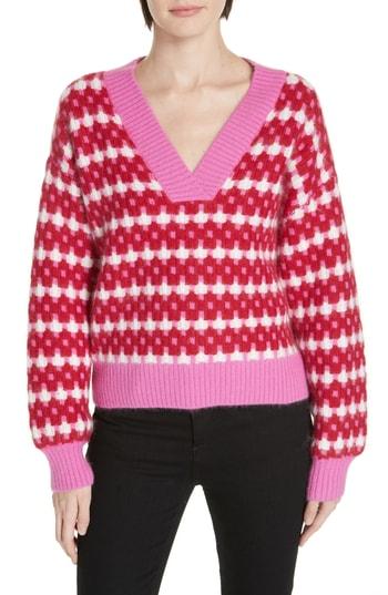 Women's Dvf Rib Knit Angora Sweater - Pink