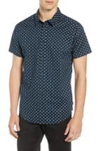 Men's Rvca Mini Paisley Woven Shirt - Blue
