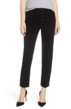 Women's Ag The Isabelle Button High Waist Ankle Straight Leg Jeans - Black