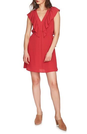 Women's 1.state V-neck Ruffle Edge Dress - Red