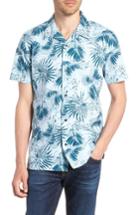 Men's 1901 Trim Fit Palm Print Camp Shirt - Blue