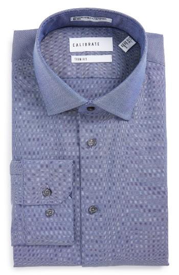 Men's Calibrate Trim Fit Non-iron Solid Stretch Dress Shirt