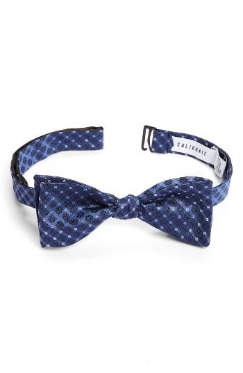 Men's Calibrate Forget Me Not Medallion Silk Bow Tie, Size - Blue