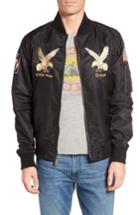 Men's Schott Nyc Uss Mississippi Bomber Jacket - Black