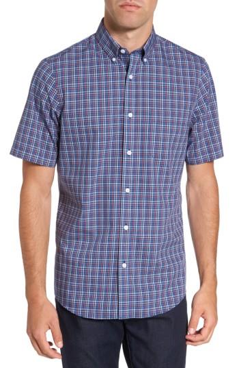 Men's Nordstrom Men's Shop Regular Fit Plaid Sport Shirt - Blue