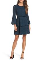 Women's Vince Camuto Tiered Chiffon Fit & Flare Dress - Blue