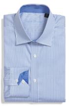 Men's English Laundry Trim Fit Check Dress Shirt - 32/33 - Blue