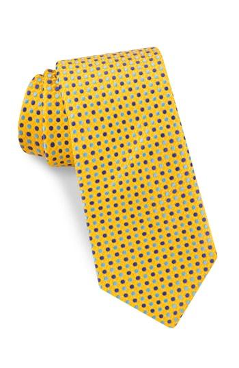 Men's Ted Baker London Alternating Dot Silk Tie, Size - Yellow