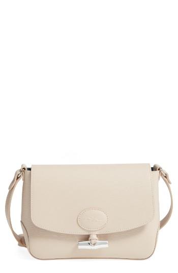 Longchamp Roseau Leather Crossbody Bag - Ivory
