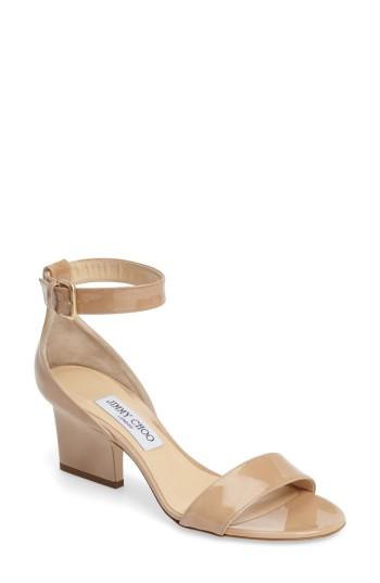 Women's Jimmy Choo Edina Ankle Strap Sandal Us / 37eu - Beige