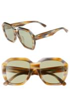 Women's Celine 53mm Square Sunglasses - Striped Peach/ Azure Havana
