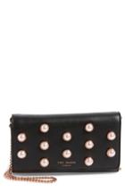 Ted Baker London Steff Imitation Pearl Studded Leather Clutch - Black
